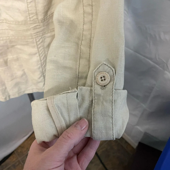 Eddie Bauer 100% linen vintage utility military jacket - Picture 11 of 15